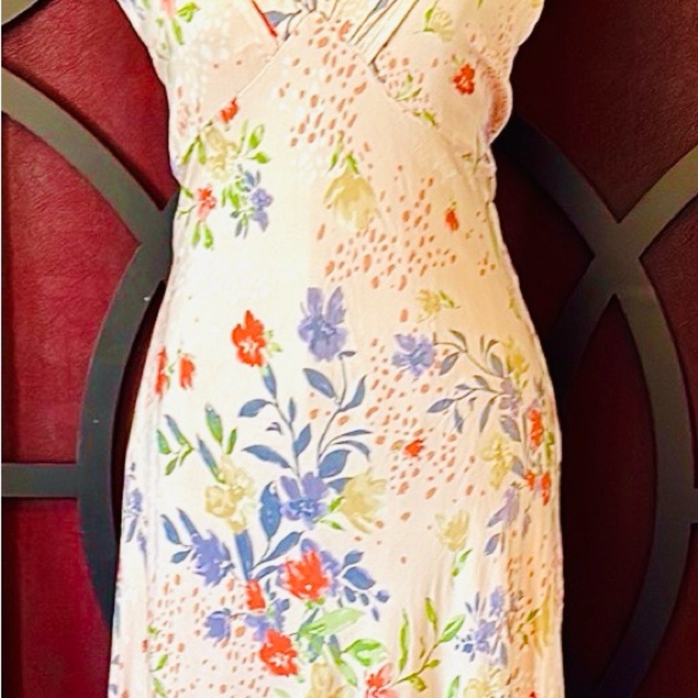 Promesa Peach Floral Sleeveless Dress